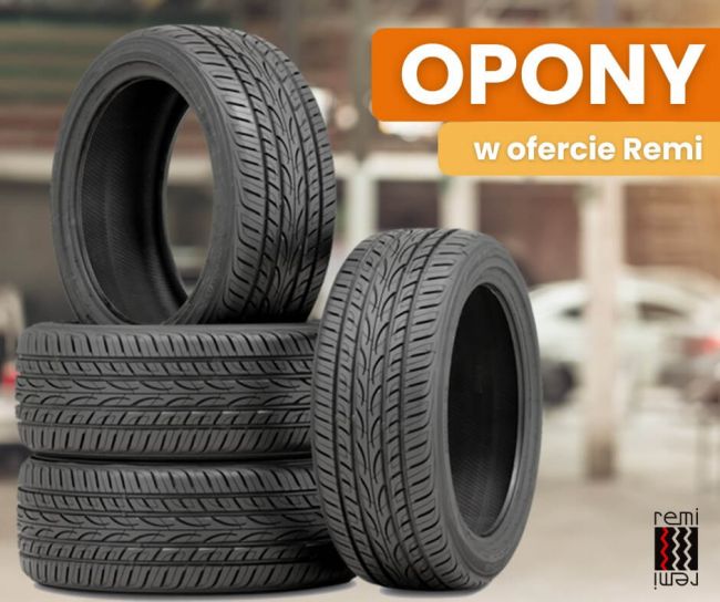 Plakt promujący opony w ofercie REMI w Bolesławcu